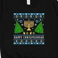 thumbnail image 3 of Inktastic Happy Chrismukkah Sweater Style with Menorah and Trees Toddler Sweatshirt, 3 of 4