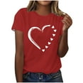 thumbnail image 2 of Goodtrade8 Shirts for Womens Valentines Short Sleeve Heart Valentines for Women Clothes Printed Cute Crew Neck Love Casual Womens Spring Tops, 2 of 4