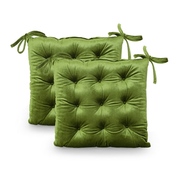 Velvet Dining Chair Cushions Set, Seafoam Green Chair Cushions