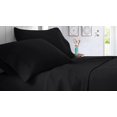thumbnail image 3 of 3 Piece Sheets - 1 Piece Fitted Sheet & 2 Pillowcases, 450 Thread Count - 100% Egyptian Cotton, Deep Pocket of 14" Inch, Ultra-Soft and All Around Elastic Snug Fit (Olympic Size - Black Solid), 3 of 5