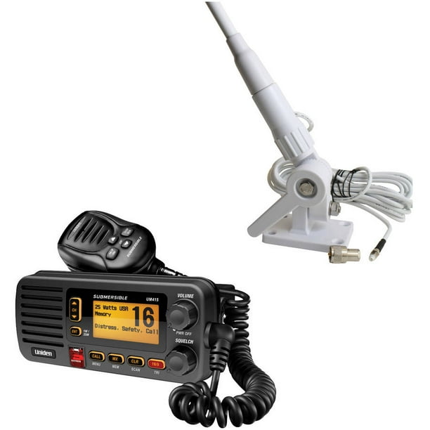 Uniden UM415BK Oceanus D Marine Radio and Tram 1607HC 46" VHF Marine