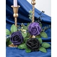 thumbnail image 4 of 25Pcs Artificial Roses Flowers Fake Roses with Stems Real Touch Foam Flowers for DIY Wedding Bouquet Baby Shower Centerpiece Floral Arrangement Party Home Decor(Black), 4 of 5