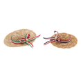 thumbnail image 3 of Hecho Para Mascotas Con Correa De Barbilla Sombrero De Perro Gato Sombrero Para Rayas Zulema Sombrero de paja del perro del gato del animal doméstico, 3 of 8