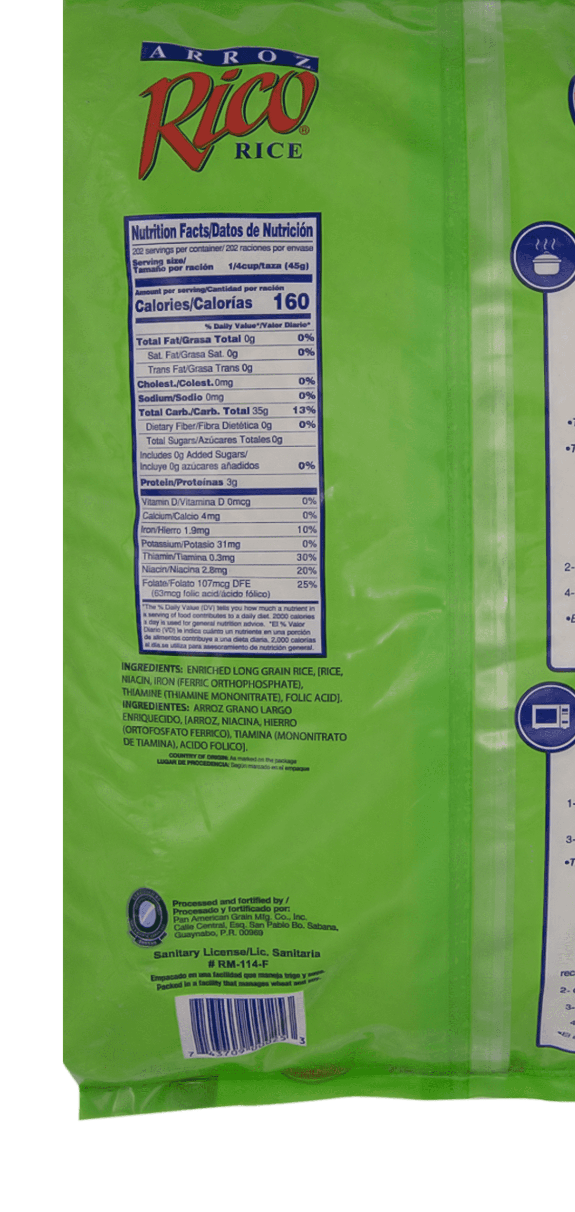 (3 pack) Rico Long Grain Rice, 20 lbs, No Allergens Contained
