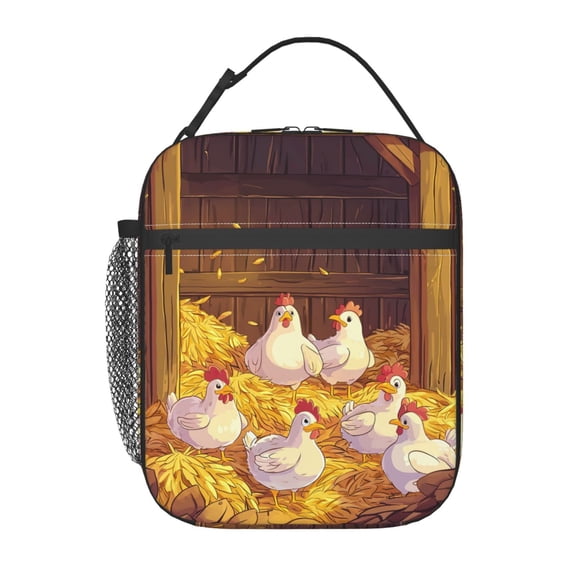 Chicken Lunch Box Reusable Portable Lunch Bag Tote Bag for Work Picnic Hiking
