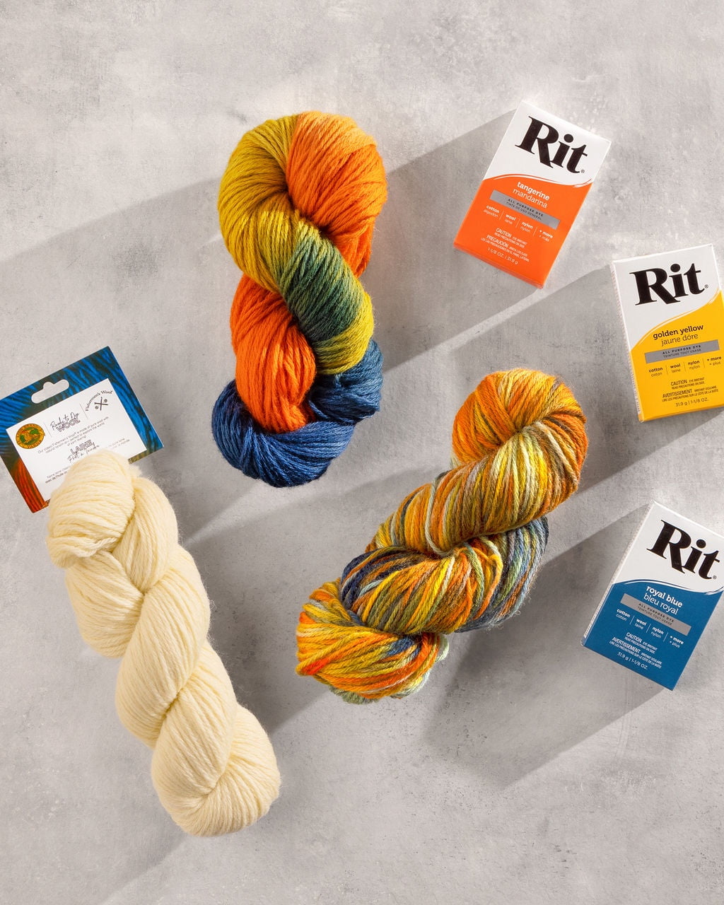 Lion Brand Yarn Fishermen's Wool Ready to Dye Hank Natural 106-098AZ Medium Pure Virgin Wool Yarn 3 Pack