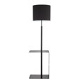 thumbnail image 3 of Gamma Contemporary Floor Lamp in Black Metal and Black Linen Shade with Black Metal Side Table by LumiSource, 3 of 7