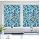 thumbnail image 1 of Película para ventana de privacidad: Película esmerilada para ventana, película autoadhesiva para ventana, patrón de flores, película decorativa estática para el hogar, oficina, baño (azul, 45 x 200, 1 of 1