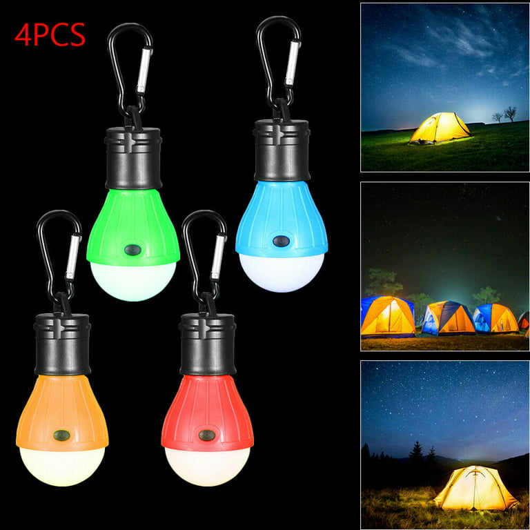Portable LED Tent Lamp 4 Pack Clip Hook Emergency Light Ipx8