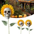 thumbnail image 4 of Muyoka De adornos de Calavera de girasol para Halloween, decoraci贸n divertida para jard铆n, regalo de adornos de Halloween, 4 of 7
