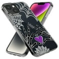 thumbnail image 3 of MUNDAZE Case for Apple iPhone 15 Plus Hybrid Shockproof Slim Hard Soft TPU Shell Heavy Duty Protective Phone Cover - Halloween Skeleton Heart Hands Spooky Spider Web, 3 of 5