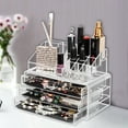 thumbnail image 3 of GoDecor 3 Drawers Acrylic Cosmetic Organizer Makeup Case Holder Drawers Jewelry Storage Box Clear Acrylic, 3 of 5