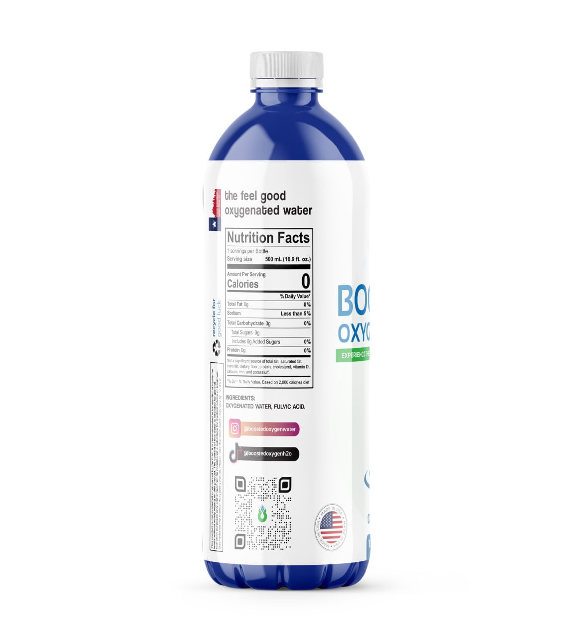 Boosted Oxygen Water 12 Pack, 16.9 oz, Shelf-Stable