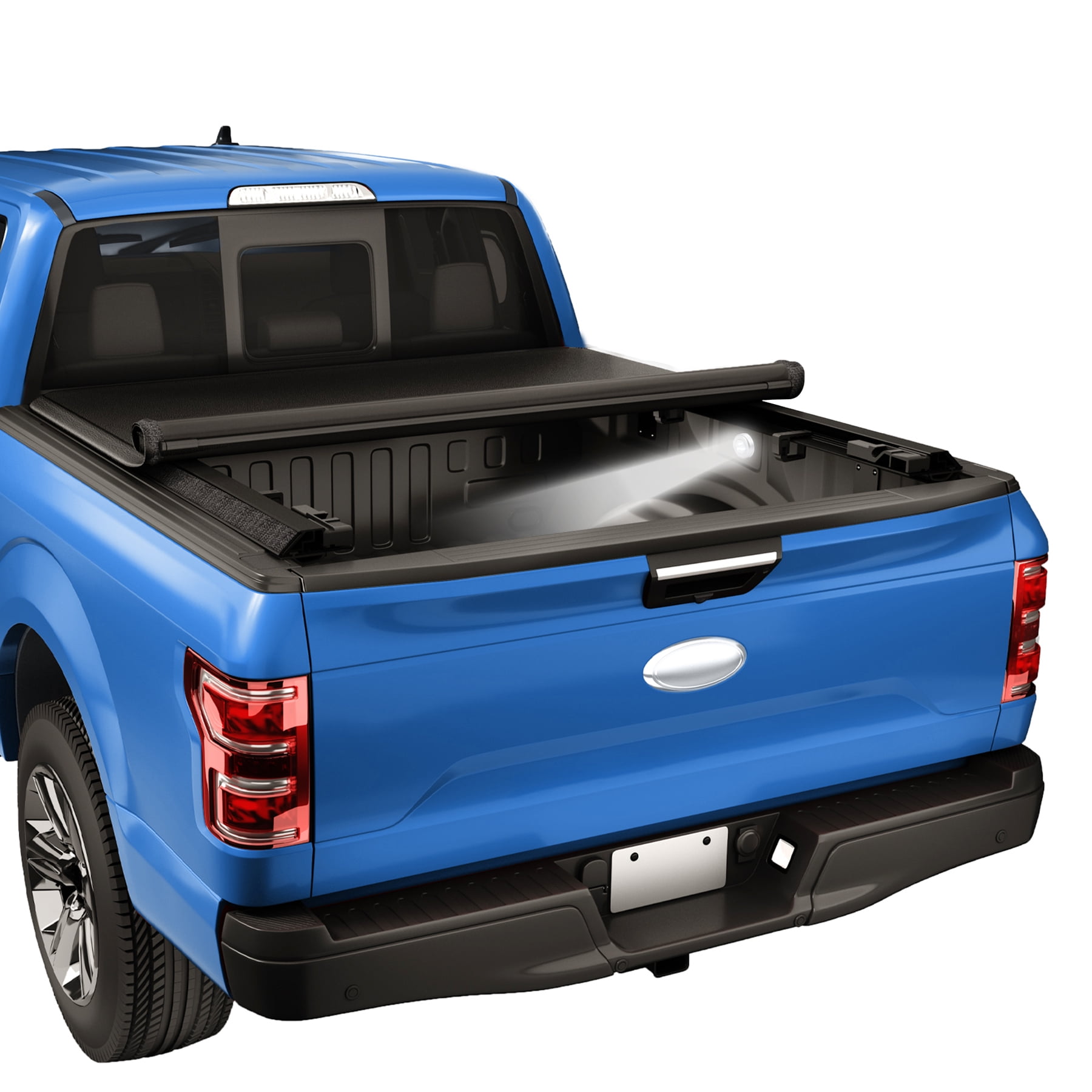 JDMSPEED Soft 4-Fold Truck Bed Tonneau Cover Compatible with 2015