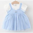 thumbnail image 1 of Faithtur Little Girls Dress, Lace Decoration Mesh Splicing Princess Skirt, 1 of 9