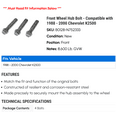 thumbnail image 2 of Front Wheel Hub Bolt - Compatible with 1988 - 2000 Chevy K2500 1989 1990 1991 1992 1993 1994 1995 1996 1997 1998 1999, 2 of 2