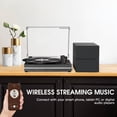 thumbnail image 4 of Vinyl Record Player Bluetooth Turntable with External Speakers 3-Speed Belt-Driven Turntable Record Player, Dark Black, 4 of 5