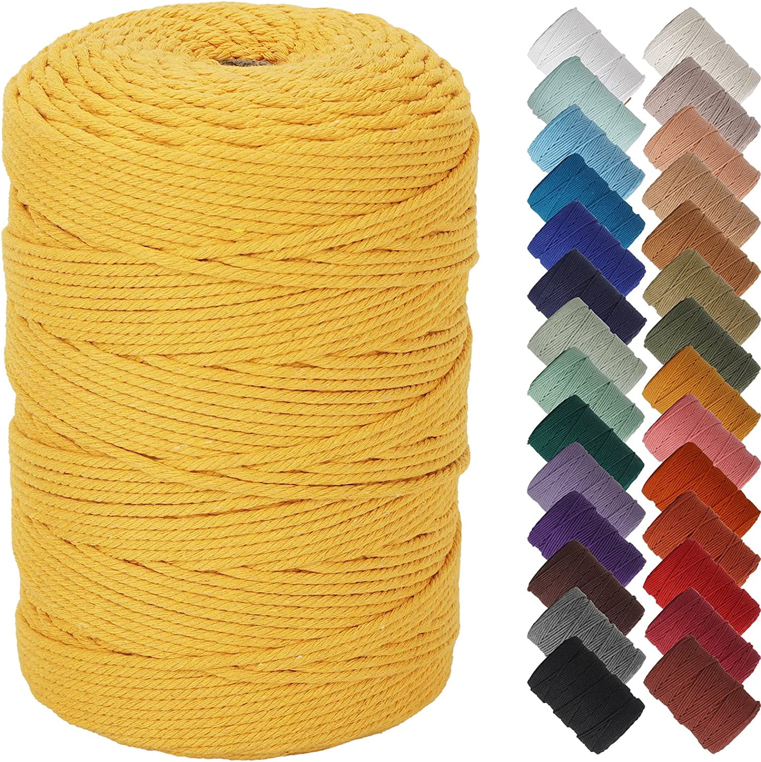 3mm x 328 Yards Cotton Macrame Rope 3 Strand Twisted Cotton Cord Macrame Cord 