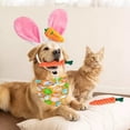 thumbnail image 4 of 4Pcs Dog Easter Costumes Rabbit Ear Headwear Cute Dog Bandana Triangle Bibs Carrot Shape Rope Cleaning Chew Toys Easter Pet Dress up, 4 of 8