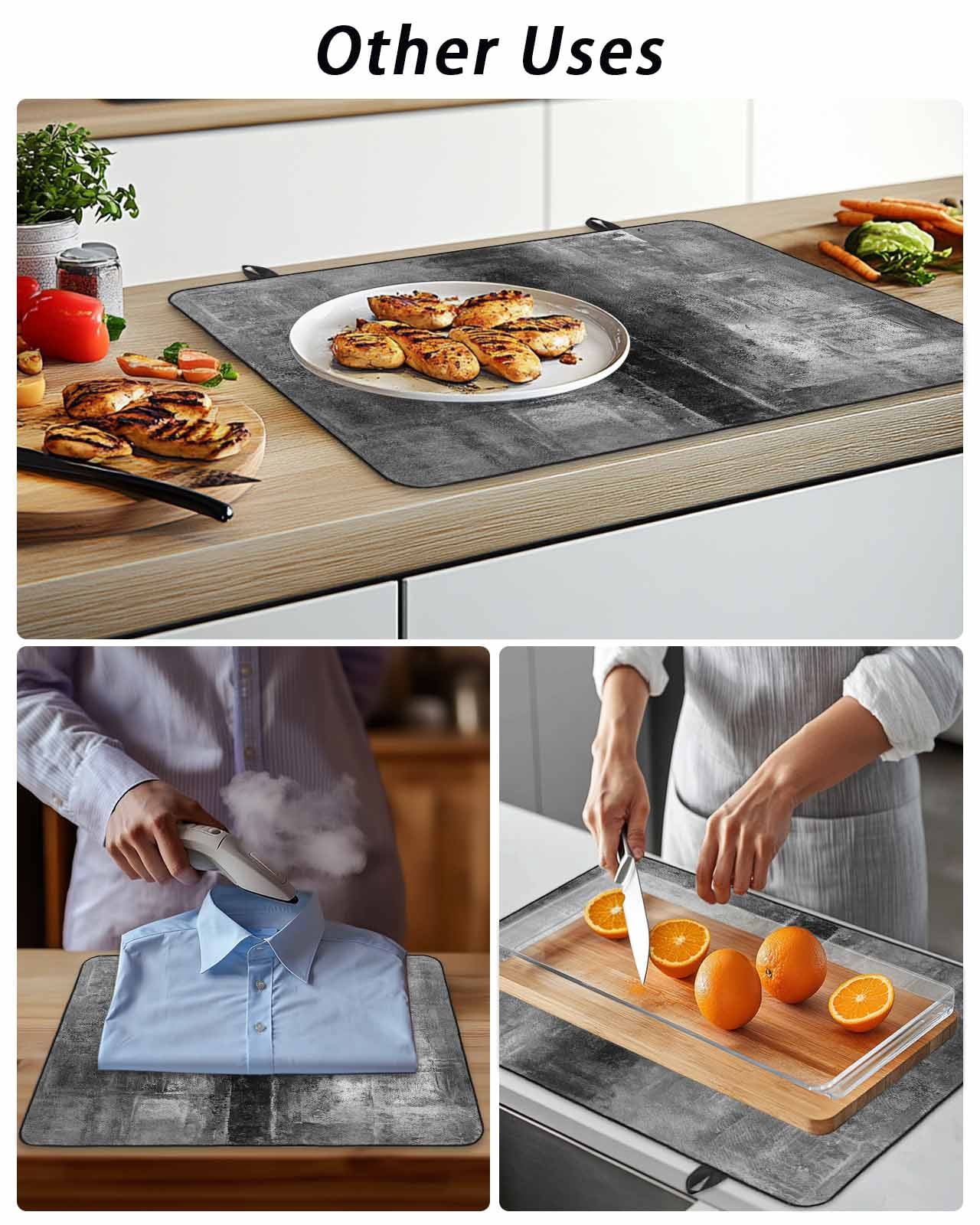Stove Top Covers for Electric Stove, Gray Glass Stovetop Cover Protector, Retro Oil Painting Modern Abstract Art Aesthetics Induction Cooktop Protector Oven Mat for Kitchen Countertop 31"x24"