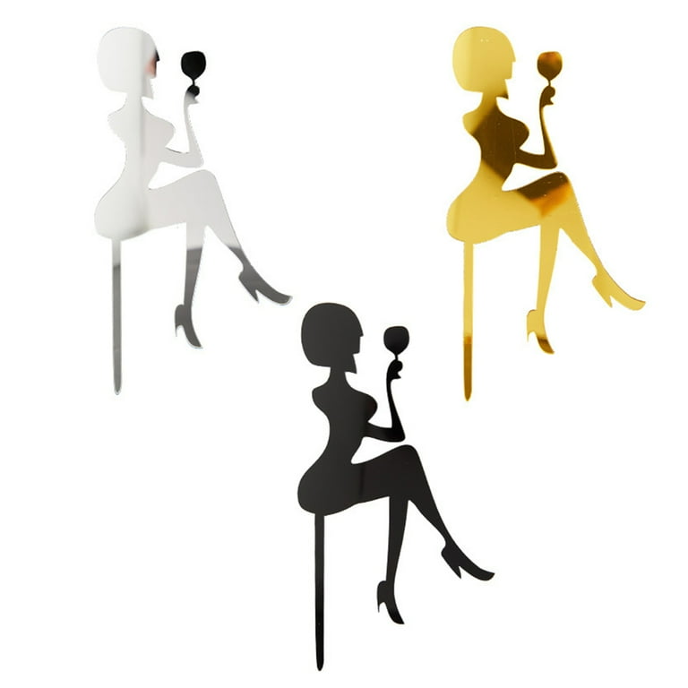 knee length dresses for ladies Two Piece Party Lady Silhouette Cake Topper  Burnt Island Occasions LTD