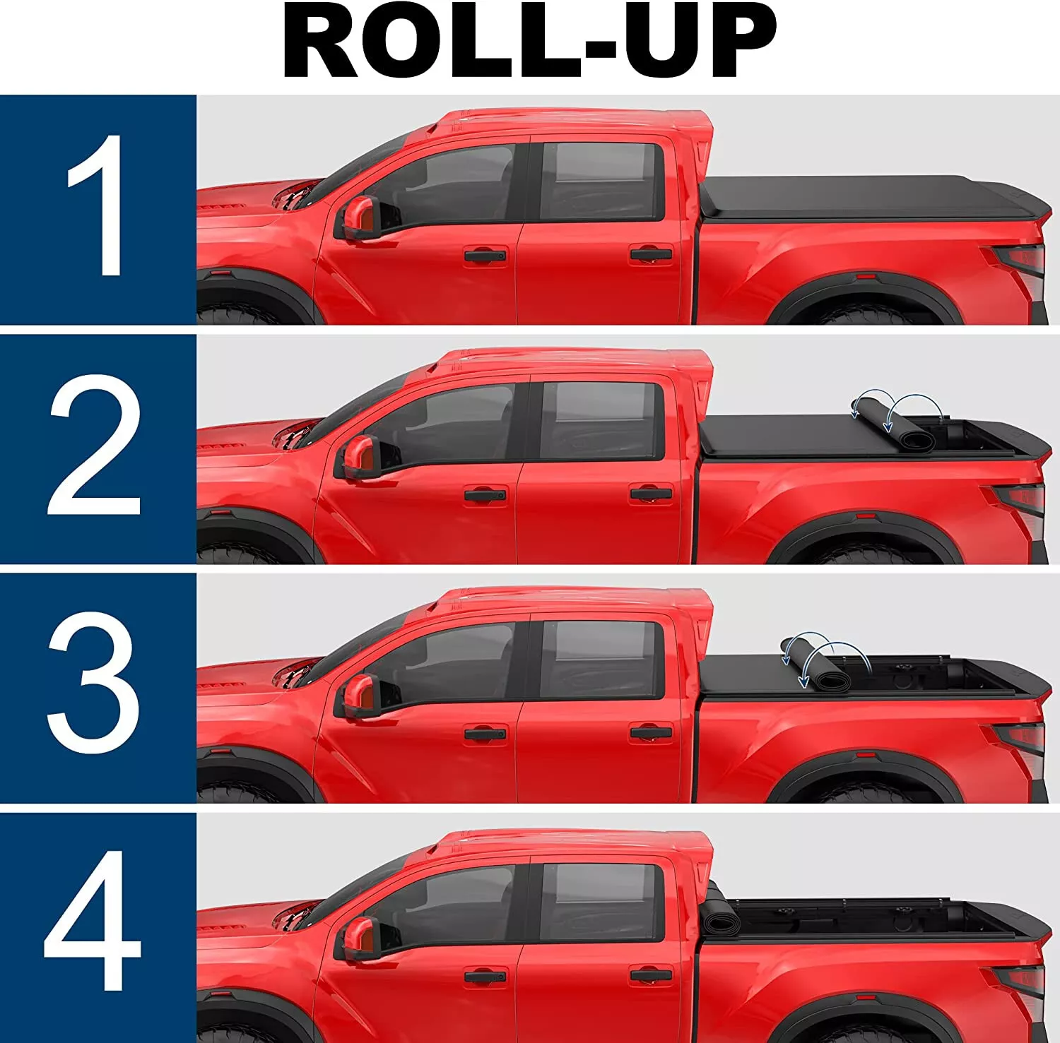 MOSTPLUS 6.7FT Bed Truck Tonneau Cover for 2016-2026 Nissan Titan Roll-up w/ Led Lamp