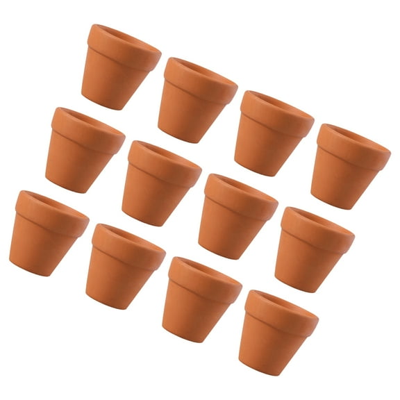 HONMEET 12Pcs Terracotta Planters with Drainage Holes for Indoor Plants Chocolate 3.3In Round Containers