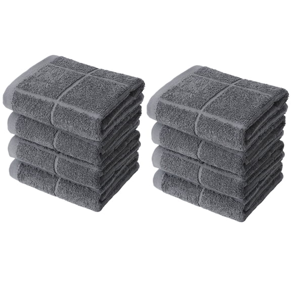 Clwellge 8-Pack Kitchen Towels,100% Cotton Dish Rags and Absorbent Dishcloths for Drying & Cleaning,16" x 26",Gray