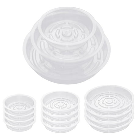 urorentea 15 Pack Clear Plant Saucer, 6 8 10 inch Plant Pot Saucers, Plastic Plant Drip Trays, Flower Pot Saucers for Indoor Outdoor Garden Plants