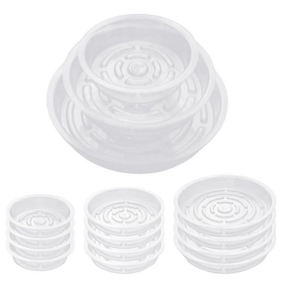 urorentea 15 Pack Clear Plant Saucer, 6 8 10 inch Plant Pot Saucers, Plastic Plant Drip Trays, Flower Pot Saucers for Indoor Outdoor Garden Plants