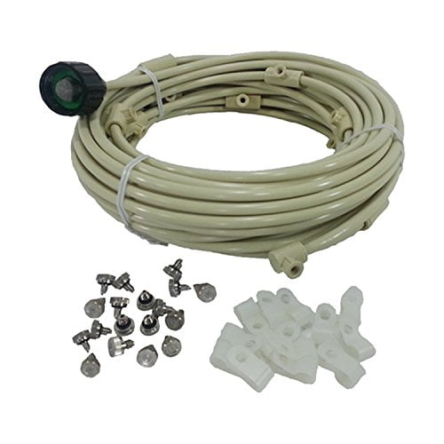 Patio Misting Kit - Pre- Assembled Misting System - Simply unpack and Attach - Cools temperatures by up to 30 Degrees - for Patio, Pool and Play Areas (72 Feet - 20 Nozzles)