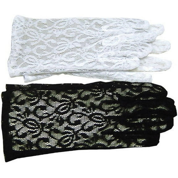 White Lace Gloves Adult Halloween Accessory
