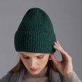 thumbnail image 2 of Gorro de lana pura para mujer, gorro de lana tejido grueso y cálido para otoño e invierno, gorro de lana para hombre, 2 of 5