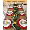 thumbnail image 4 of 15 Inch Round Placemats Set of 6, Red Christmas Non Slip Heat Insulation PP Table Mats, Snowflake Winter Xmas Ball Washable Place Mats for Kitchen Dining Party Table Decor, 4 of 7
