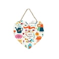 thumbnail image 2 of OAVQHLG3B Happy Mother's Day Heart-Shaped Wooden Hanger Decoration Welcome Sign for Front Door Window Office Flower Wreath Hanging Plaque for Party Celebrations, 2 of 8