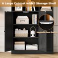 thumbnail image 4 of IRONCK 71" Tall Bookcase with Storage Drawers & Doors,  11 Cubes 4-Tier Triple Row Bookshelf for Living Room Home Office, Black, 4 of 9