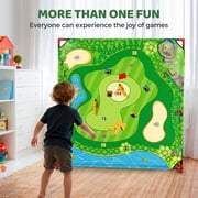 Mpow Golf Chipping Game-Golf Battle Game for Kids & Family, 54x54 Golf Target Mat with 16 Sticky Balls, 8 Bean Bags, 6 Axes, 2 Soccer Balls, Fun for Outdoor Lawn, Backyard & Poolside Party