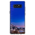thumbnail image 1 of DistinctInk Clear Shockproof Hybrid Case for Samsung Galaxy Note 8 - TPU Bumper, Acrylic Back, Tempered Glass Screen Protector - Seattle Skyline Night - Seattle, 1 of 5