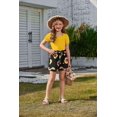 thumbnail image 4 of Arshiner Toddler Girls 3 Piece Outfit Set Puff Sleeve Square Neck Top with Shorts and Matching Headband Summer Clothes, 4 of 5
