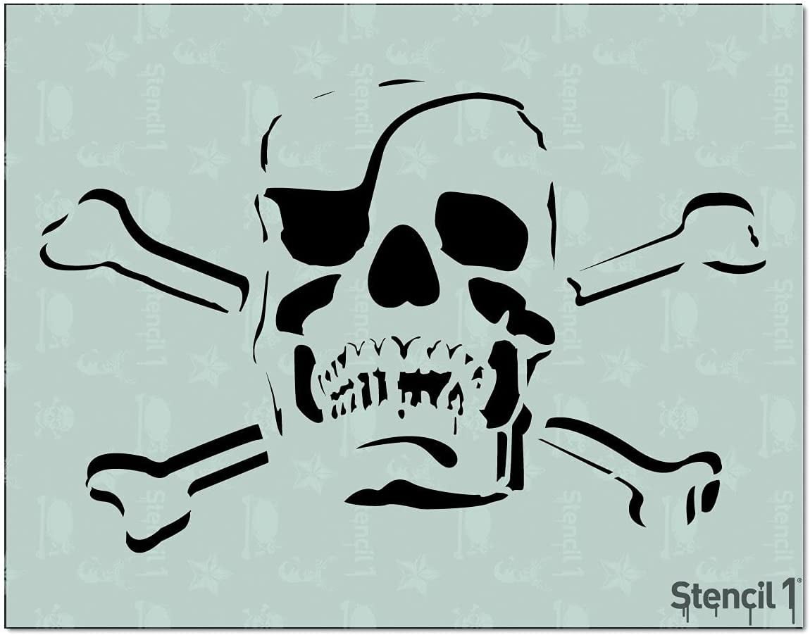 Stencil1 Jolly Roger with Eye Patch Stencil Durable Quality Reusable