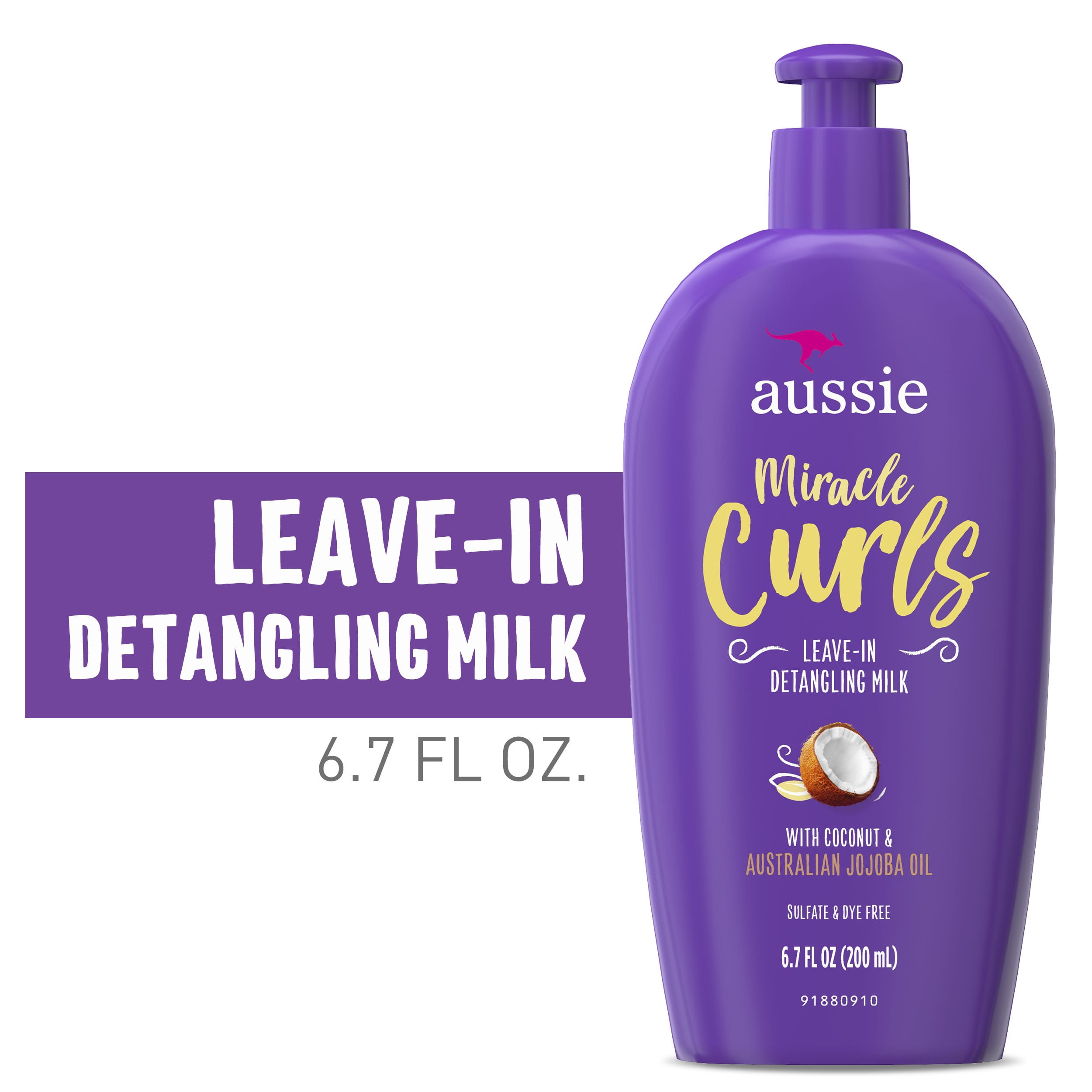 Aussie Miracle Curls Leave-In Detangling Milk, Paraben Free,  oz -  