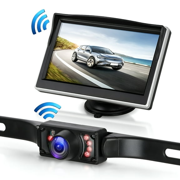 GJX 2026 New Wireless Backup Camera System,5" Tft Lcd,7 Infrared Led,Automotive Rear View Monitor for Car,Truck,Van,Rv,Trailer