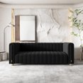 thumbnail image 7 of Modern Velvet Sofa for Living Room, 82" Comfy Upholstered Sofa 3 Seater Sofa Couch with Gold Metal Legs, Luxury Sectional Sofa for Living Room, Bedroom, Office, Apartment Black, 7 of 7