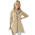 thumbnail image 3 of Dezsed Hoodies for Girl Long Sleeve Zip Up Hooded Sweatshirts Winter Boys And Grils Casual Loose with Pockets Childrens Warm Hooded Hoodie Jacket for 11-12 Years Beige, 3 of 5
