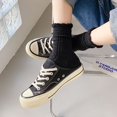 thumbnail image 2 of Calcetines de encaje para mujer, calcetines hasta media pantorrilla, primavera y otoño, bonitos calcetines de color liso, calcetines de algodón hasta media pantorrilla, color blanco, 2 of 6