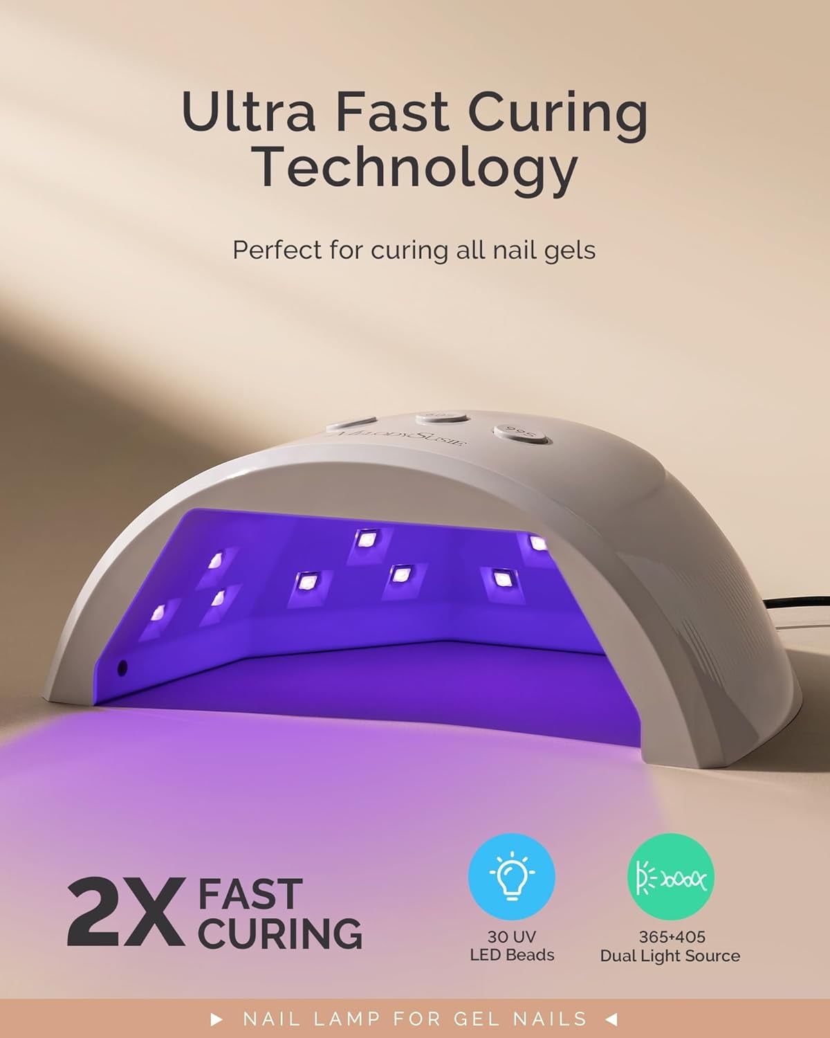 MelodySusie UV Nail Lamp, PLUS30F UV Light for Gel Nails True 36W