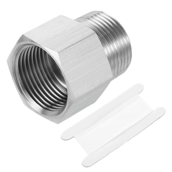Pipe Fitting Reducing Adapter, 1" NPT x G1" Reducer Connectors, Silver
