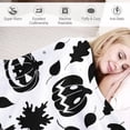 thumbnail image 2 of Halloween Flannel Fleece Blanket, Throw Soft Warm Fluffy Plush Blanket, Spider Webs Witch's Hat Black Bats and Decorated Pumpkins Print on Bed Couch Chair Living Room(30"x40",Halloween Happy), 2 of 6