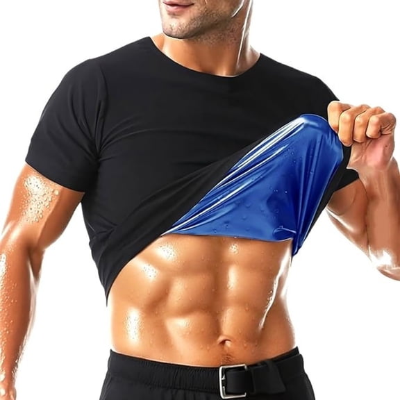 Breezora Workout Compression Top for Men Breathable Slim Fit Short Sleeve Shirt Enhances Performance During Training and Gym Sessions XXXL Size Blue