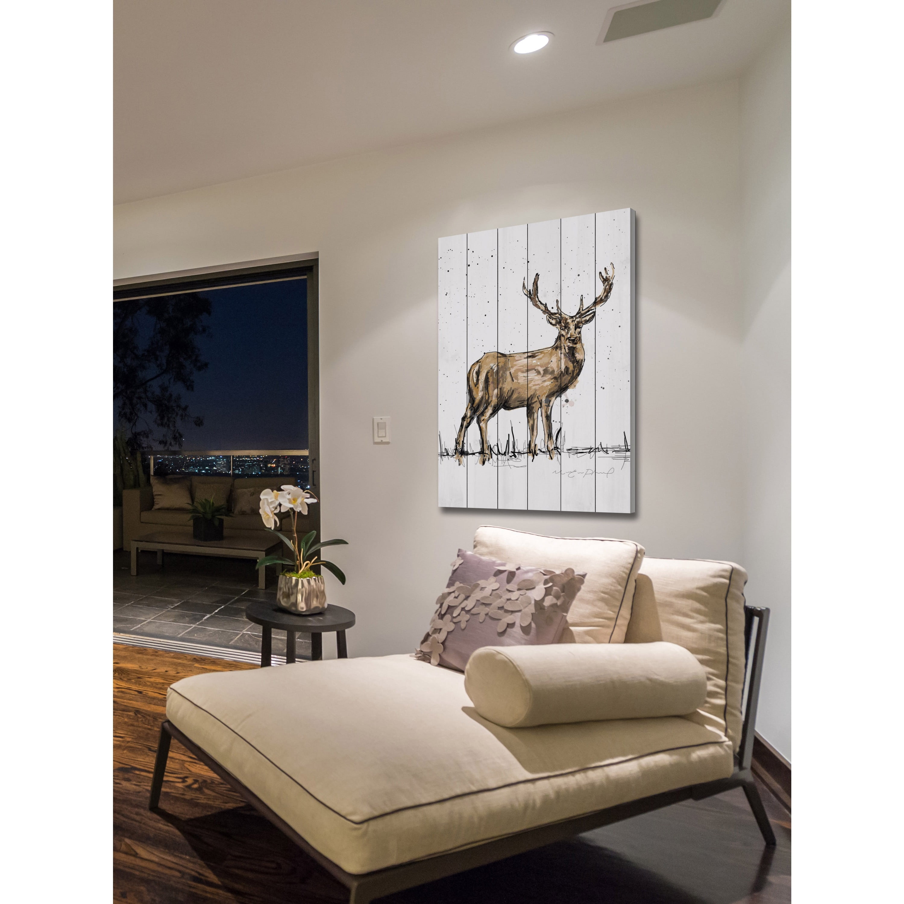 Marmont Hill "Cerf Adulte" by Marie-Eve Pharand Painting Art Print on White Wood